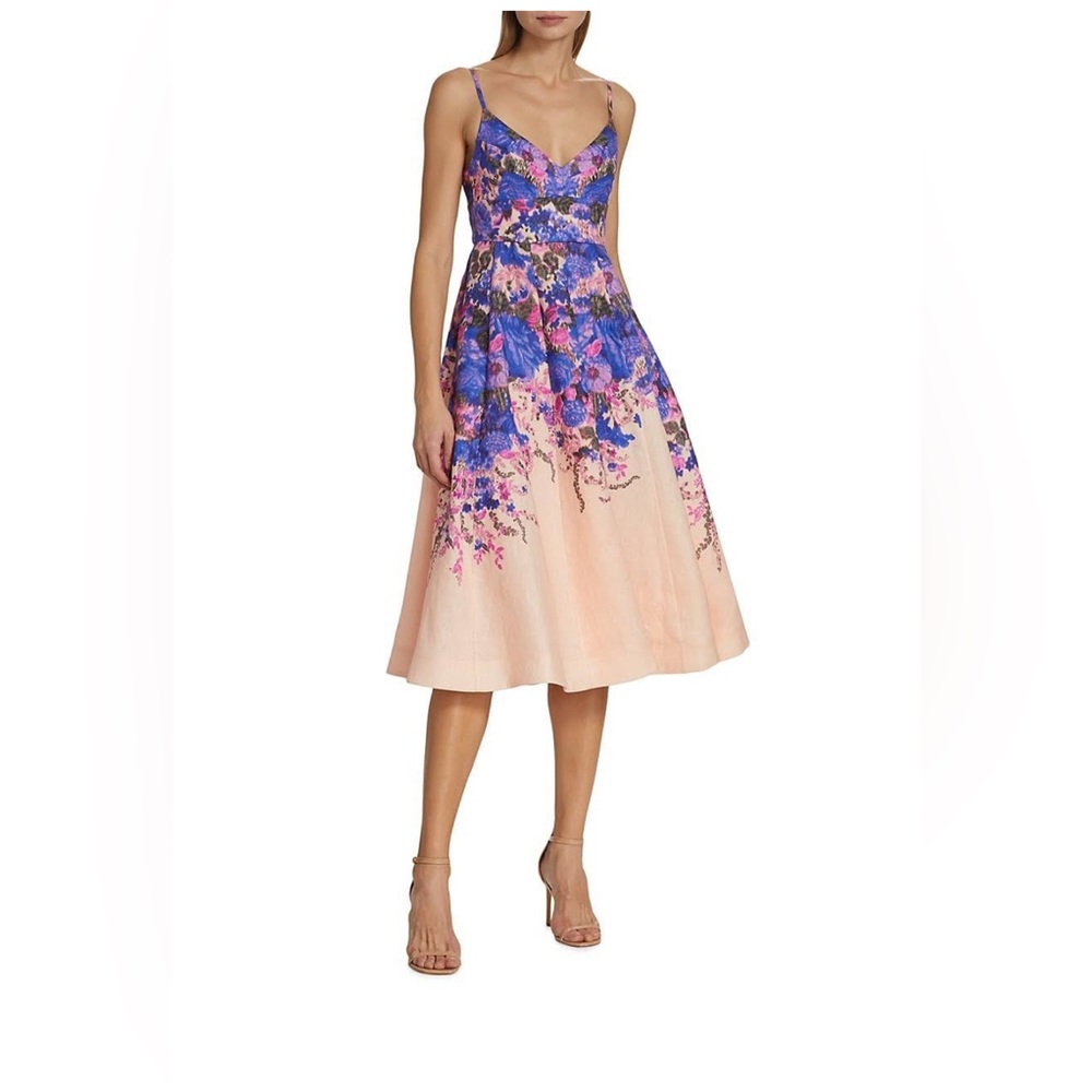Zimmerman Tide Linen Midi Dress • Size 1 (US 6)